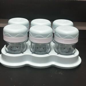 Nutribullet Baby 6 blue Storage Containers Jars & Tray
